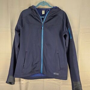 Stio Womens Navy Full Zip Hooded Jacket Large